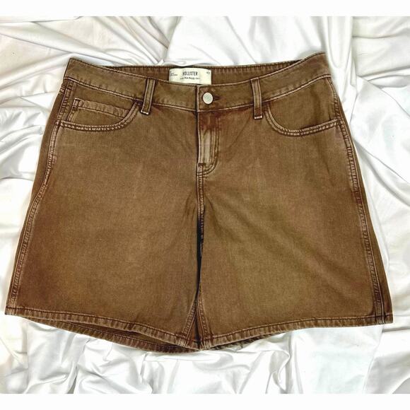Hollister Low Rise Baggy Jorts in Khaki Brown size 12 - Picture 4 of 12